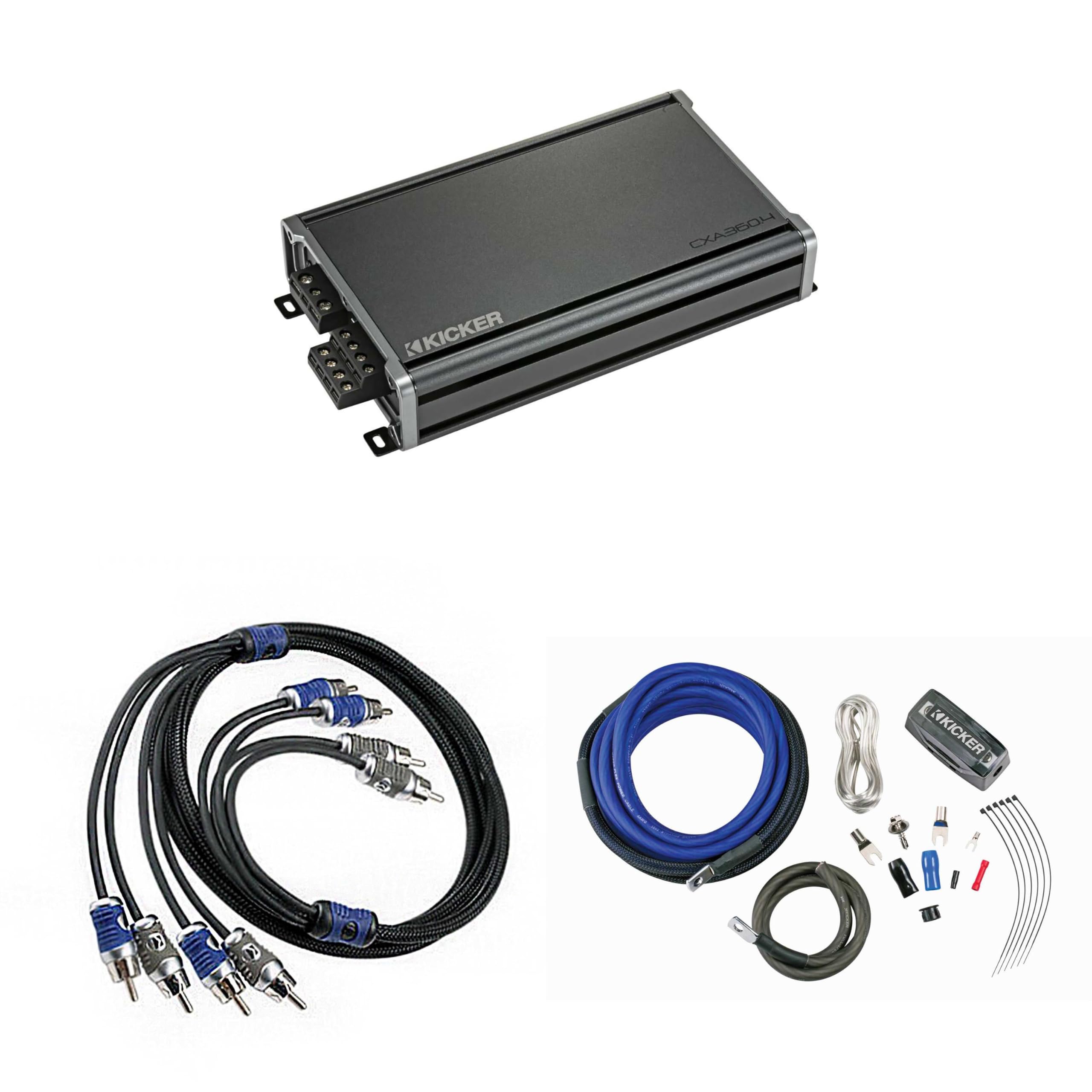 KICKER アンプ 4台+ オーディオケーブル 新型】PK4 (46PK4) 4ゲージアンプ配線キット キッカー Kicker